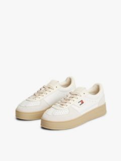 The Greenwich Leather Chunky Cupsole Trainers — Beige 2