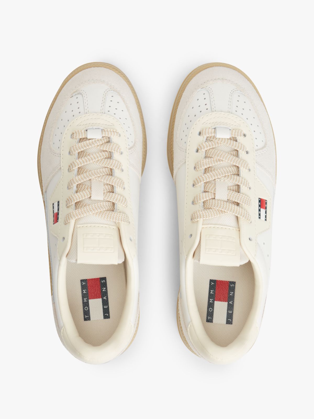The Greenwich Leather Chunky Cupsole Trainers — Beige