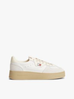 The Greenwich Leather Chunky Cupsole Trainers — Beige 1