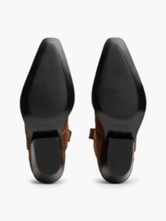 Archive Suede Contrast Topstitch Cowboy Boots — Brown 5