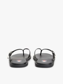 Leather Buckle Flip-Flops — Black 4