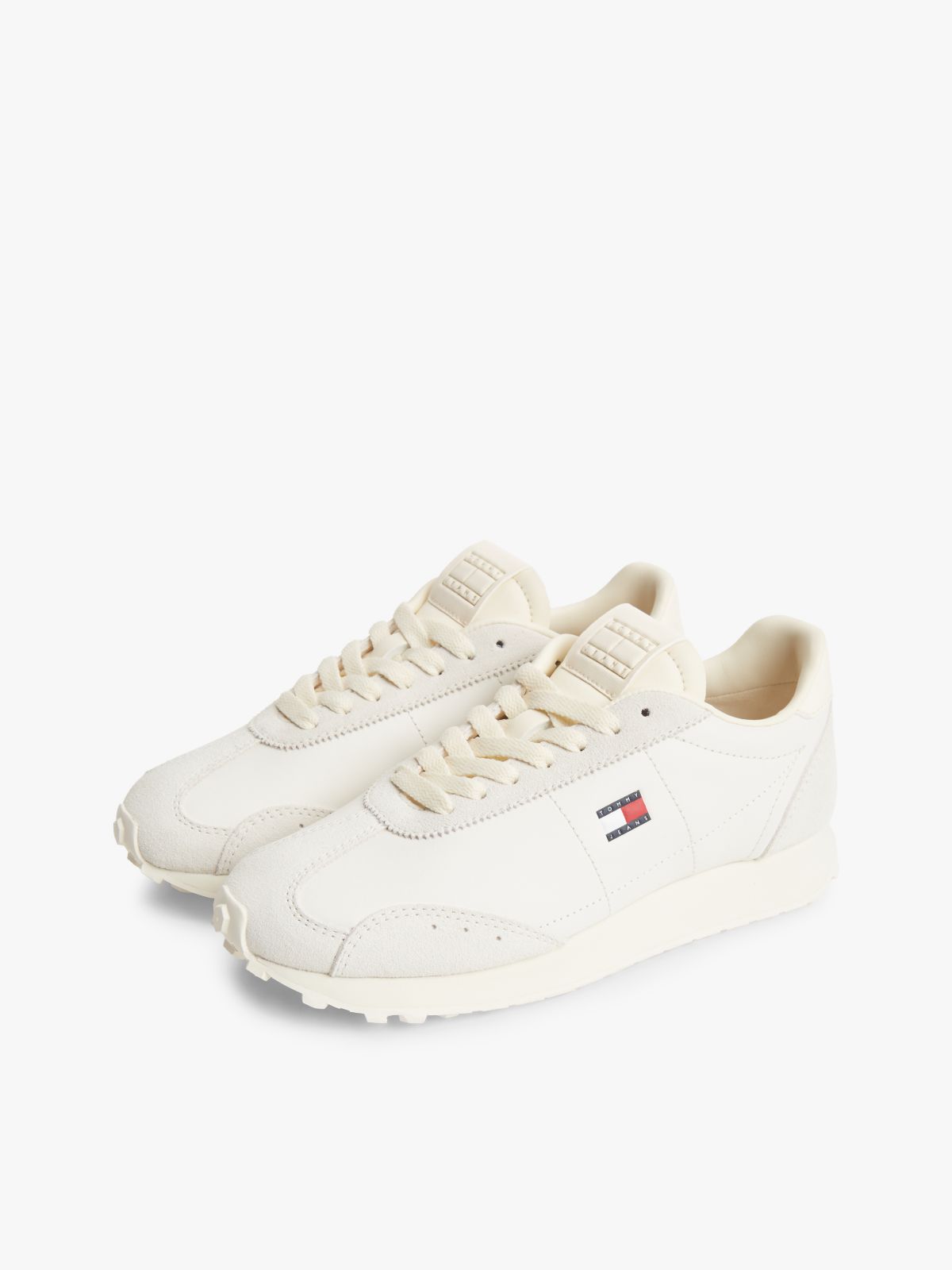 Archive Retro Trainers With Leather — White