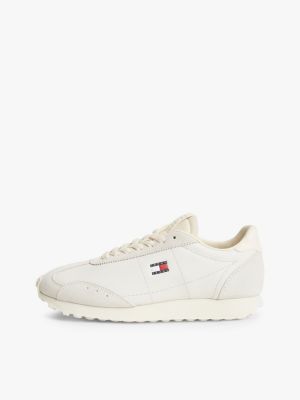 biały buty sportowe archive w stylu retro z domieszką skóry dla kobiety - tommy jeans