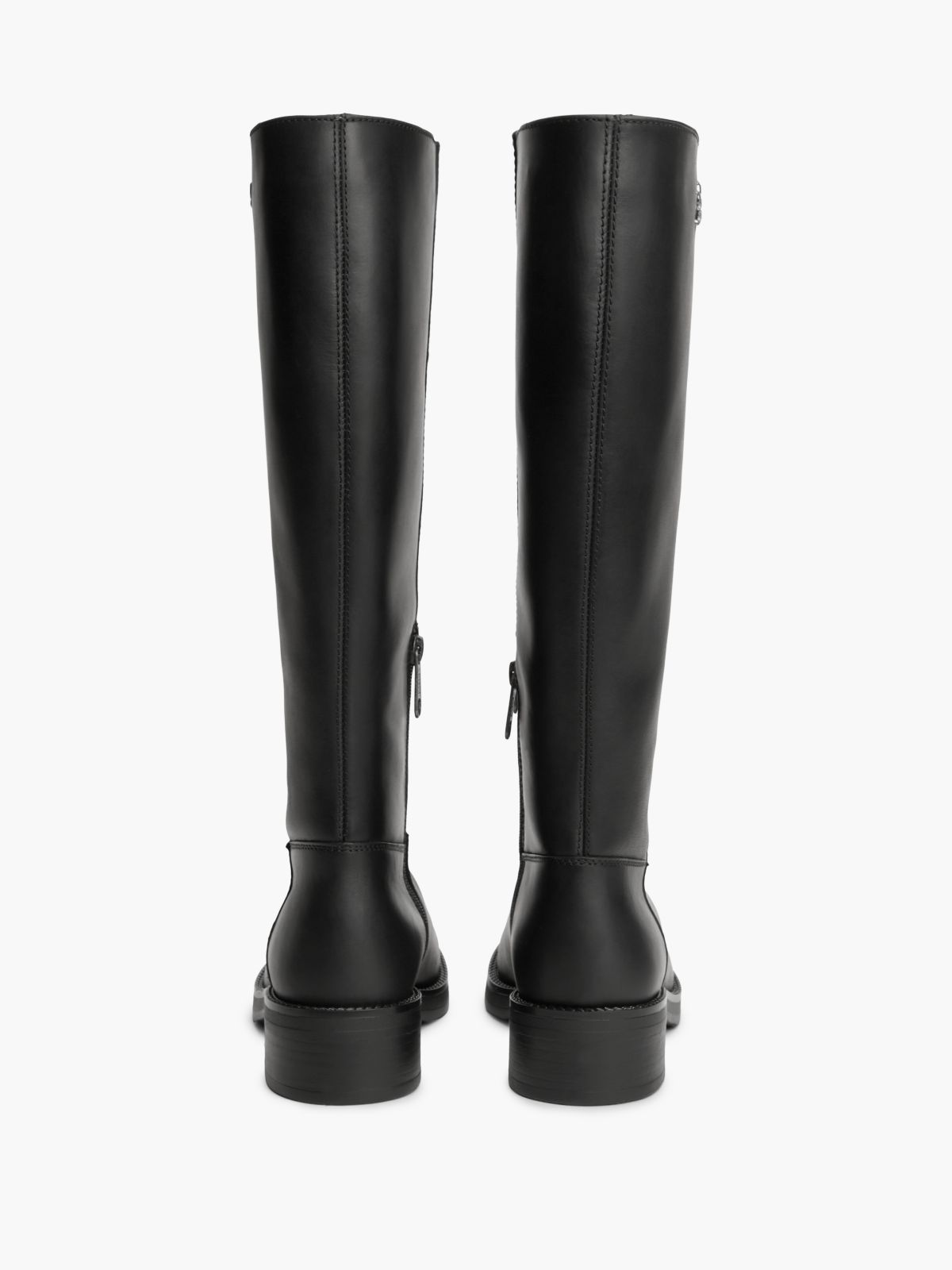 Leather Soft Sole Knee-High Boots — Black