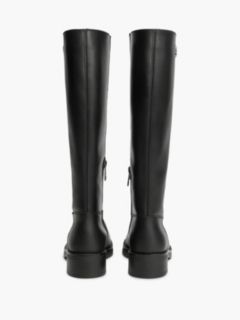Leather Soft Sole Knee-High Boots — Black 4