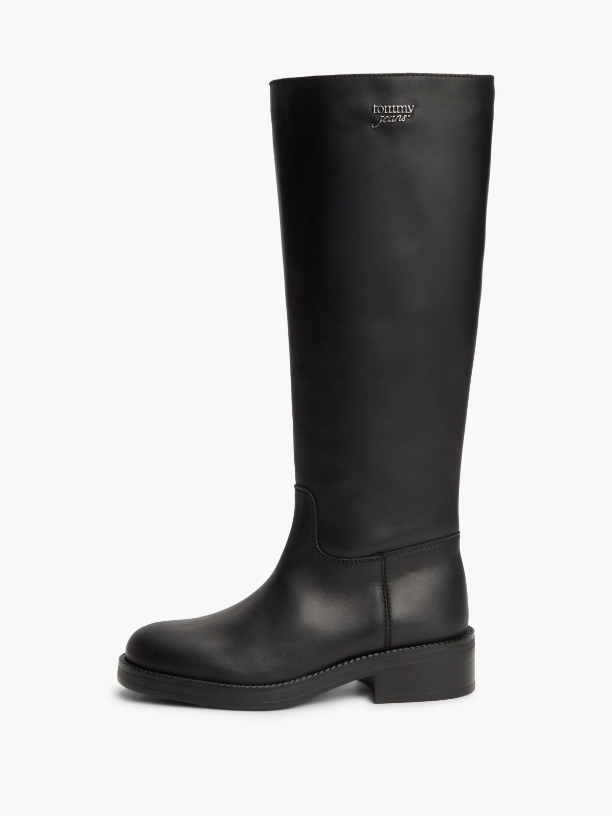 Leather Soft Sole Knee-High Boots — Black
