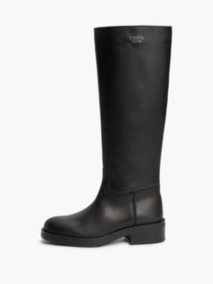 Leather Soft Sole Knee-High Boots — Black 7