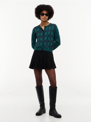 black leather soft sole knee-high boots for women tommy jeans