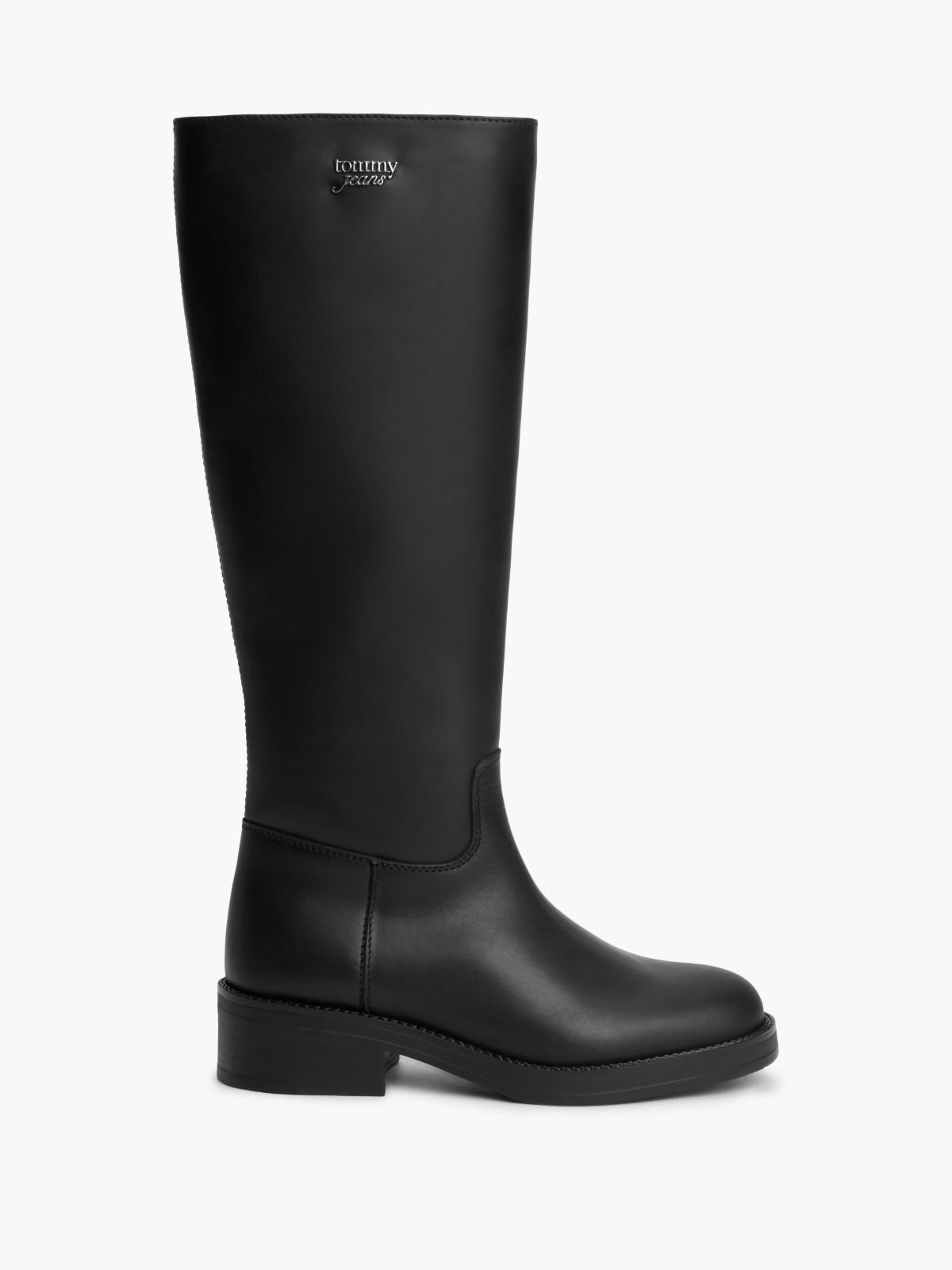 Leather Soft Sole Knee-High Boots — Black