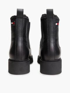 Leather Warm Lined Cleat Chelsea Boots — Black 4