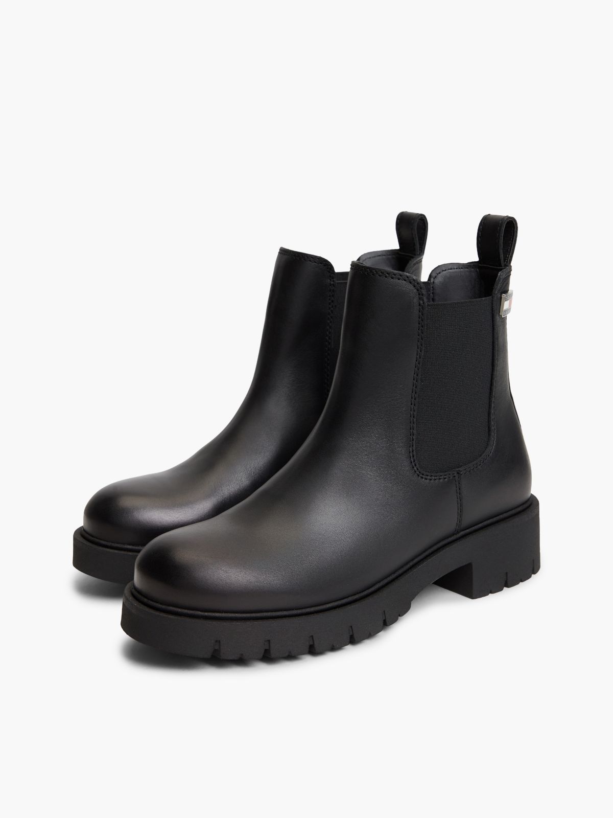 Leather Cleat Chelsea Boots — Black