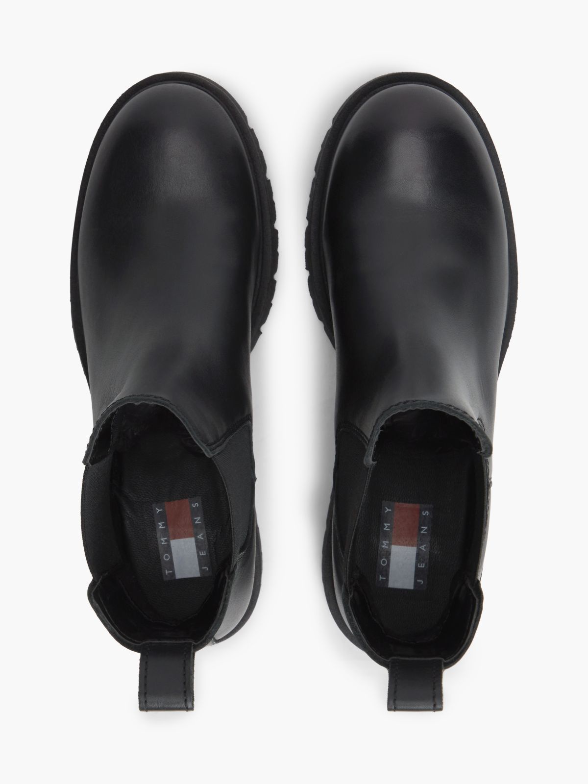 Leather Cleat Chelsea Boots — Black