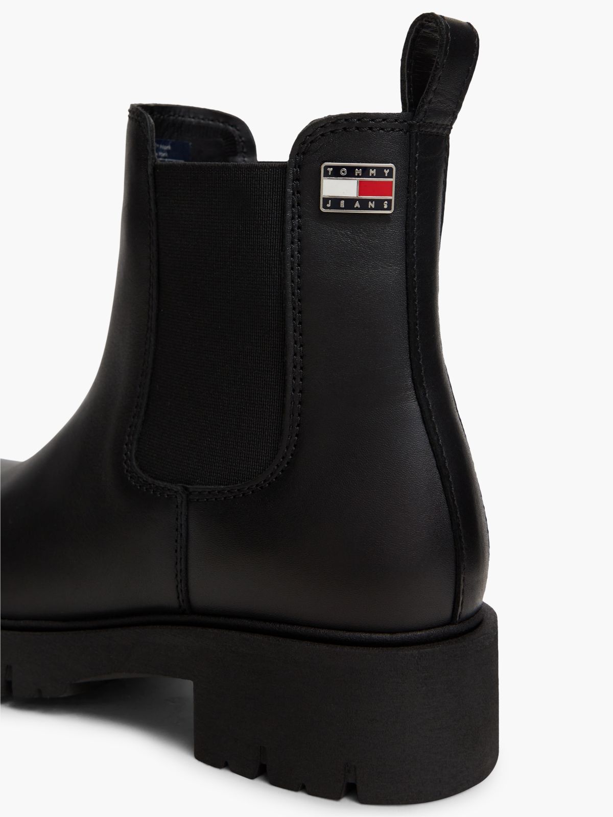Leather Cleat Chelsea Boots — Black