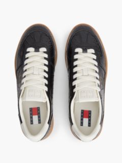 The Greenwich Croco-Print Leather Trainers — Black 3