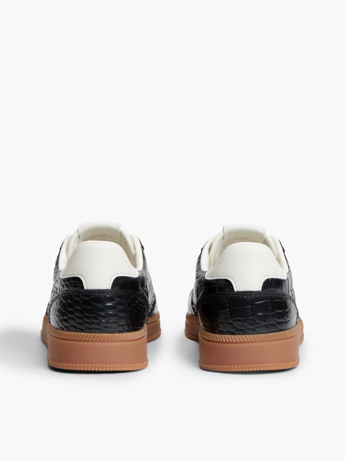 The Greenwich Croco-Print Leather Trainers — Black