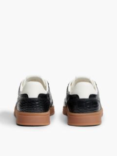The Greenwich Croco-Print Leather Trainers — Black 4