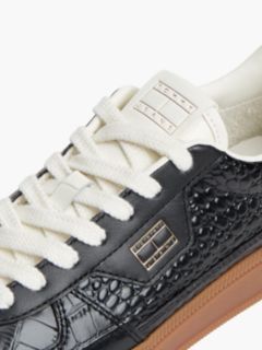 The Greenwich Croco-Print Leather Trainers — Black 6