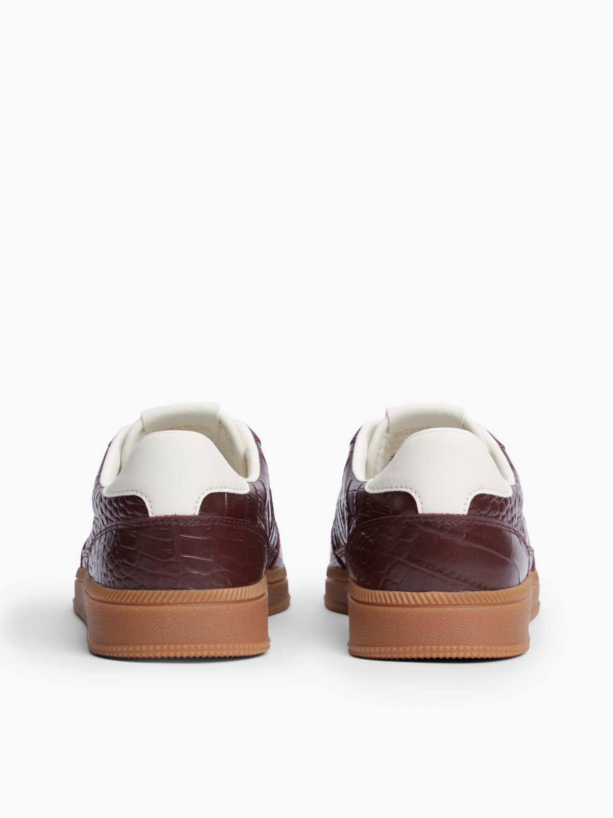 The Greenwich Croco-Print Leather Trainers — Brown