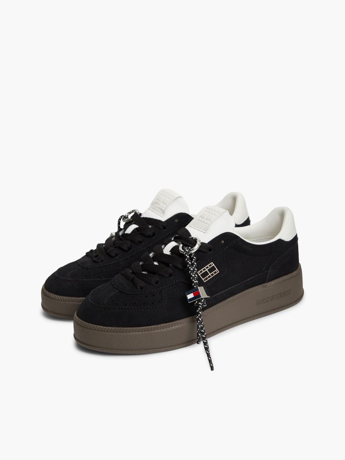 The Greenwich Suede Logo Charm Trainers — Black