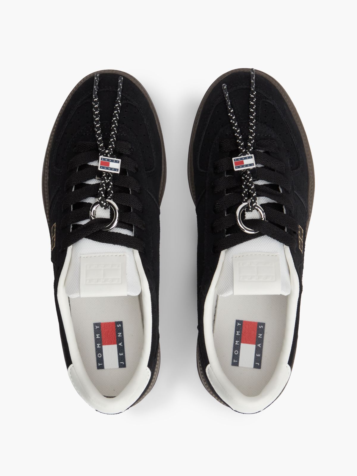 The Greenwich Suede Logo Charm Trainers — Black