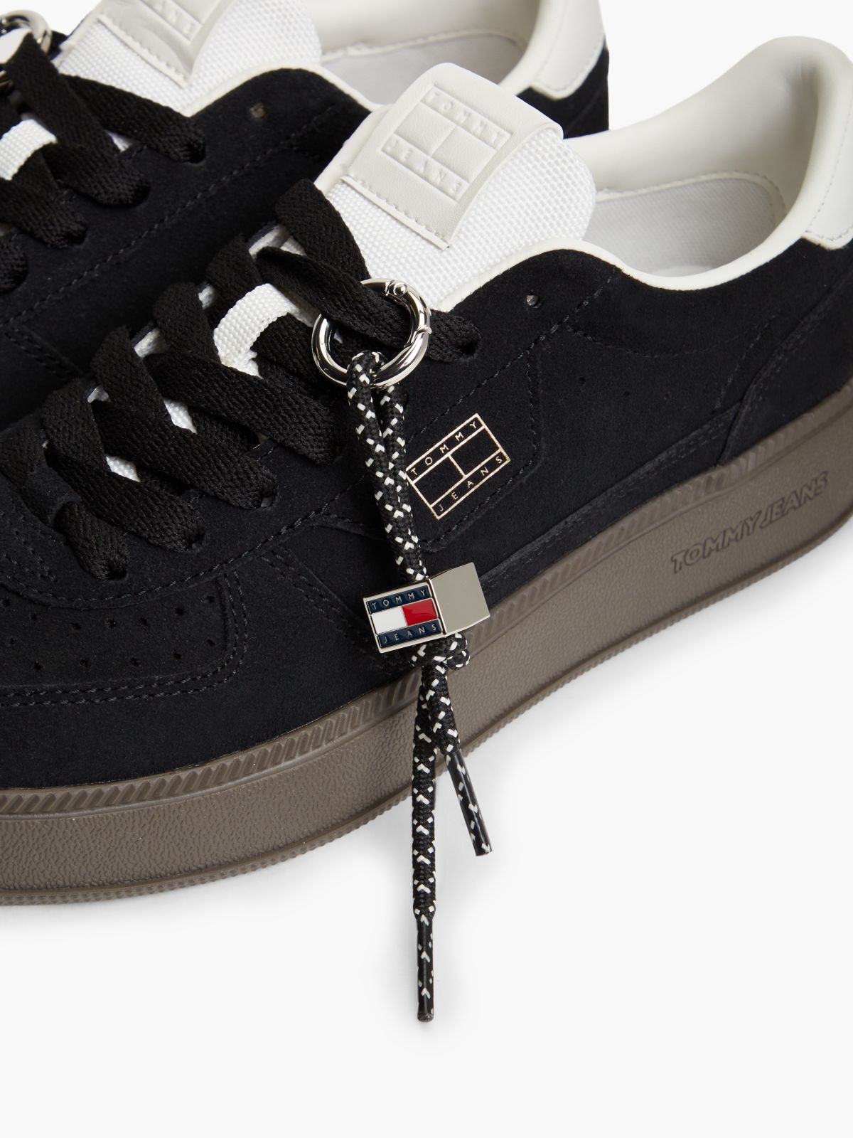 The Greenwich Suede Logo Charm Trainers — Black