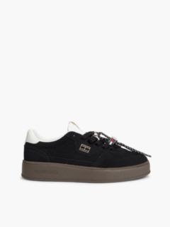 The Greenwich Suede Logo Charm Trainers — Black 1