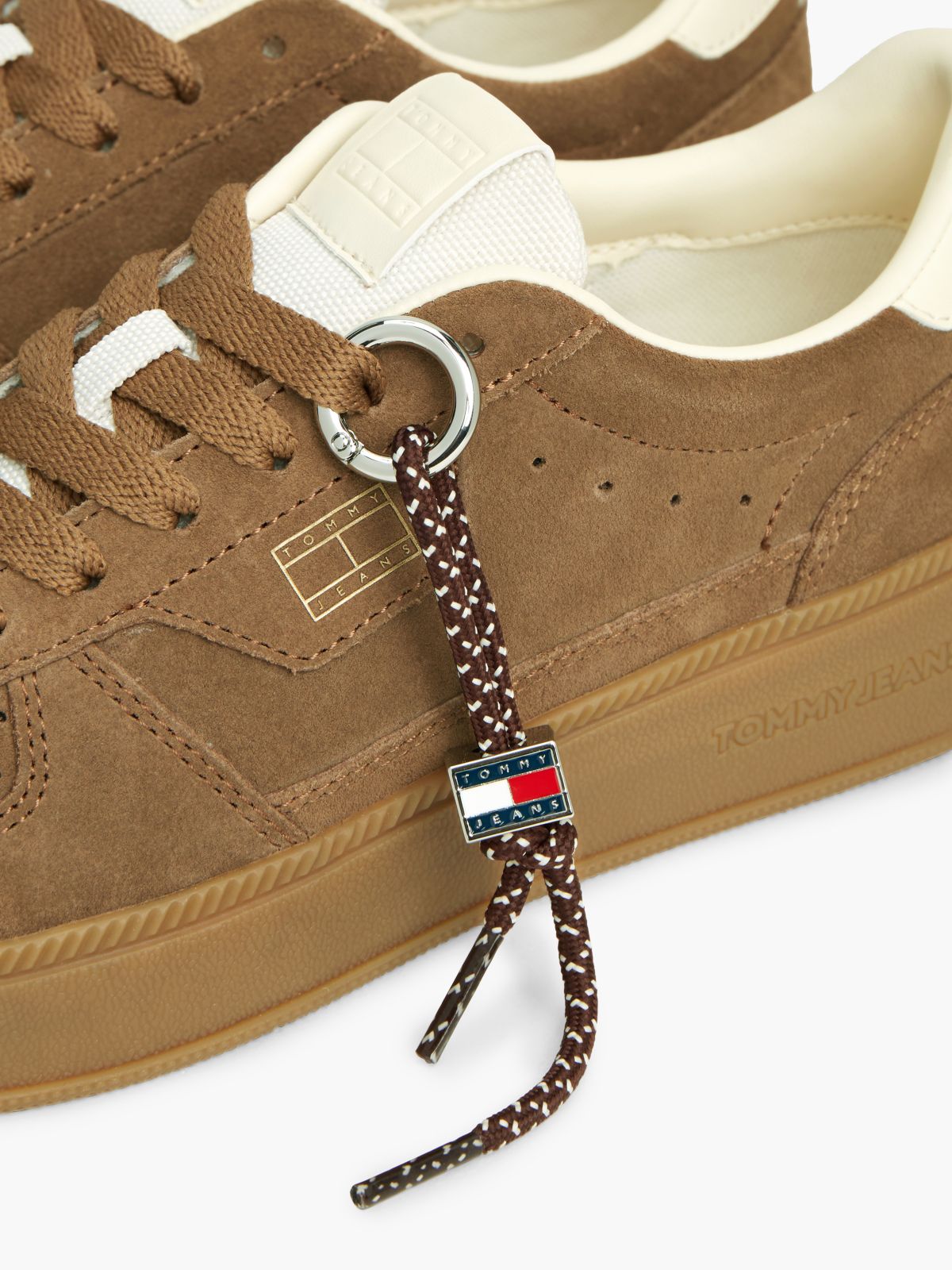 The Greenwich Suede Logo Charm Trainers — Brown