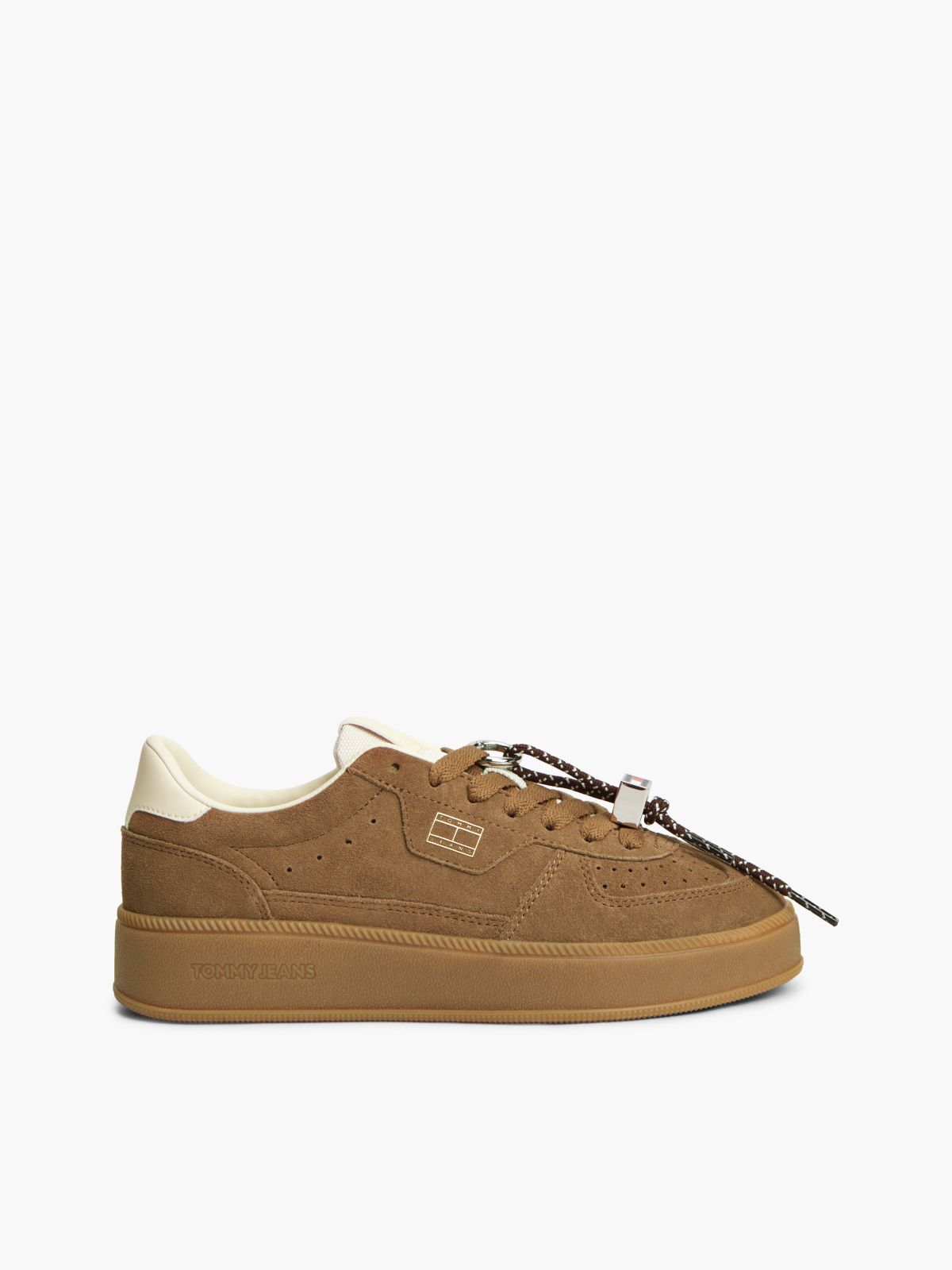 The Greenwich Suede Logo Charm Trainers — Brown