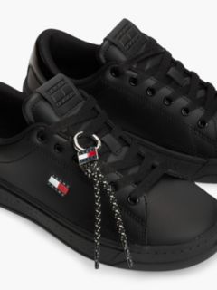 Logo Charm Trainers With Leather — Black 6