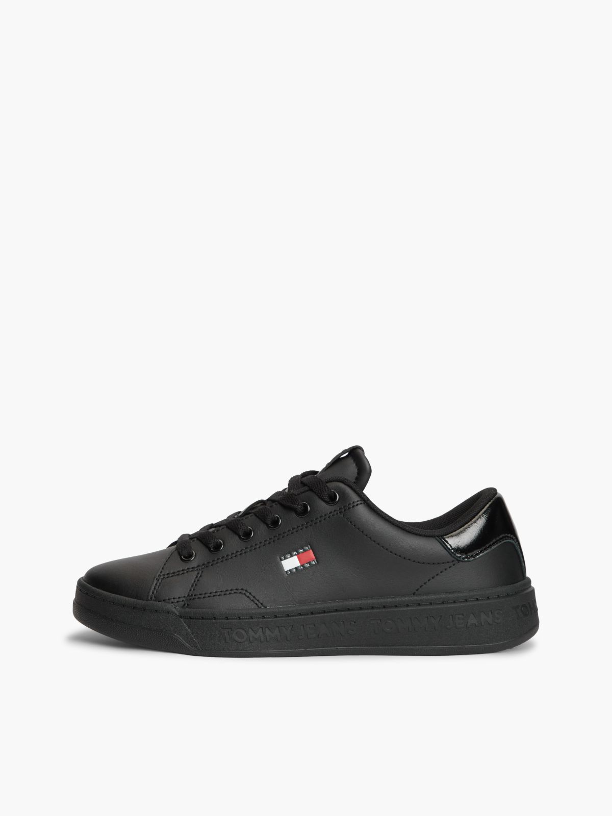 Logo Charm Trainers With Leather — Black