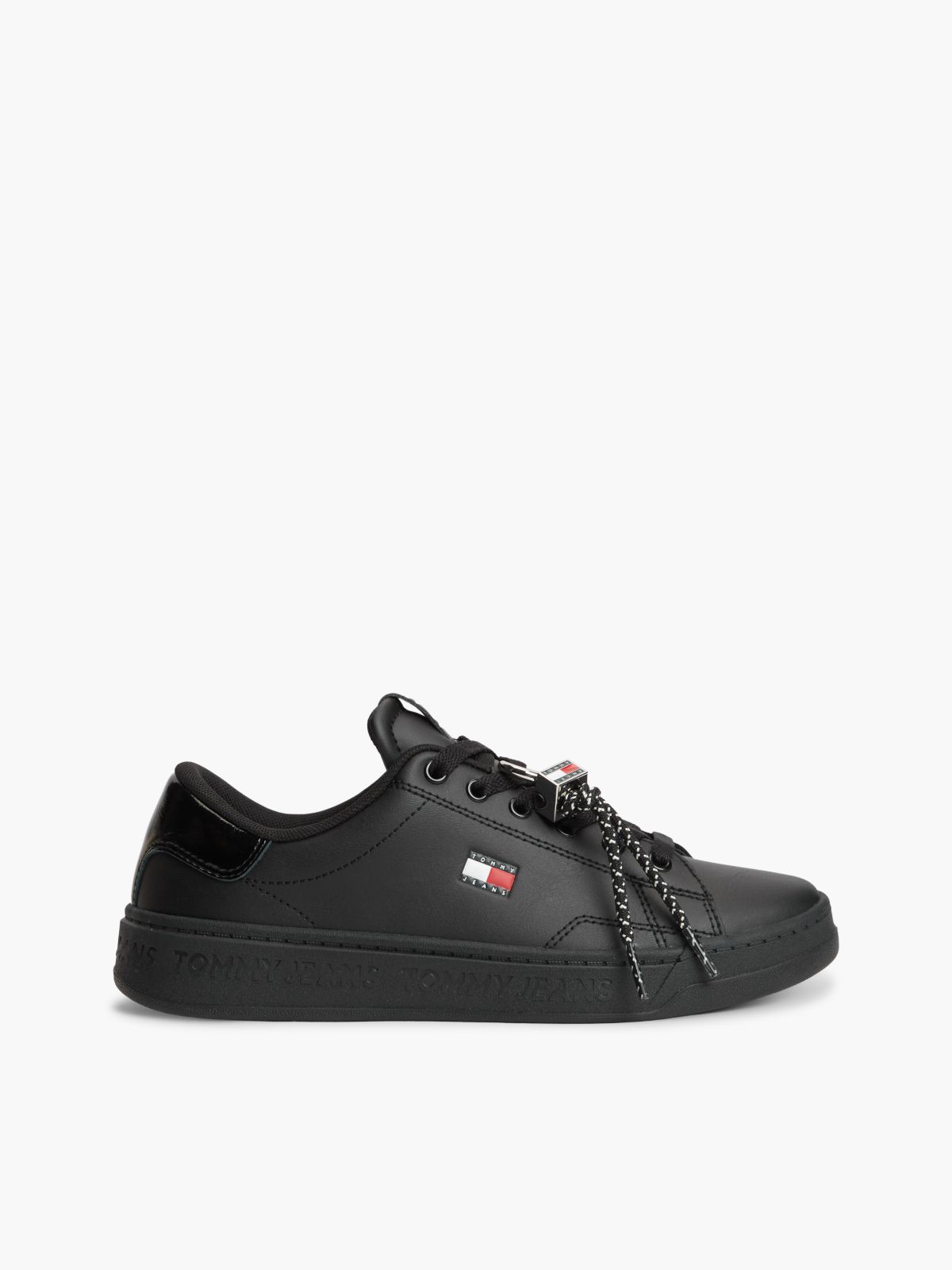 Logo Charm Trainers With Leather — Black