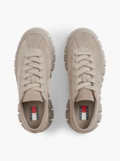 Suede Logo Platform Trainers — Grey 3