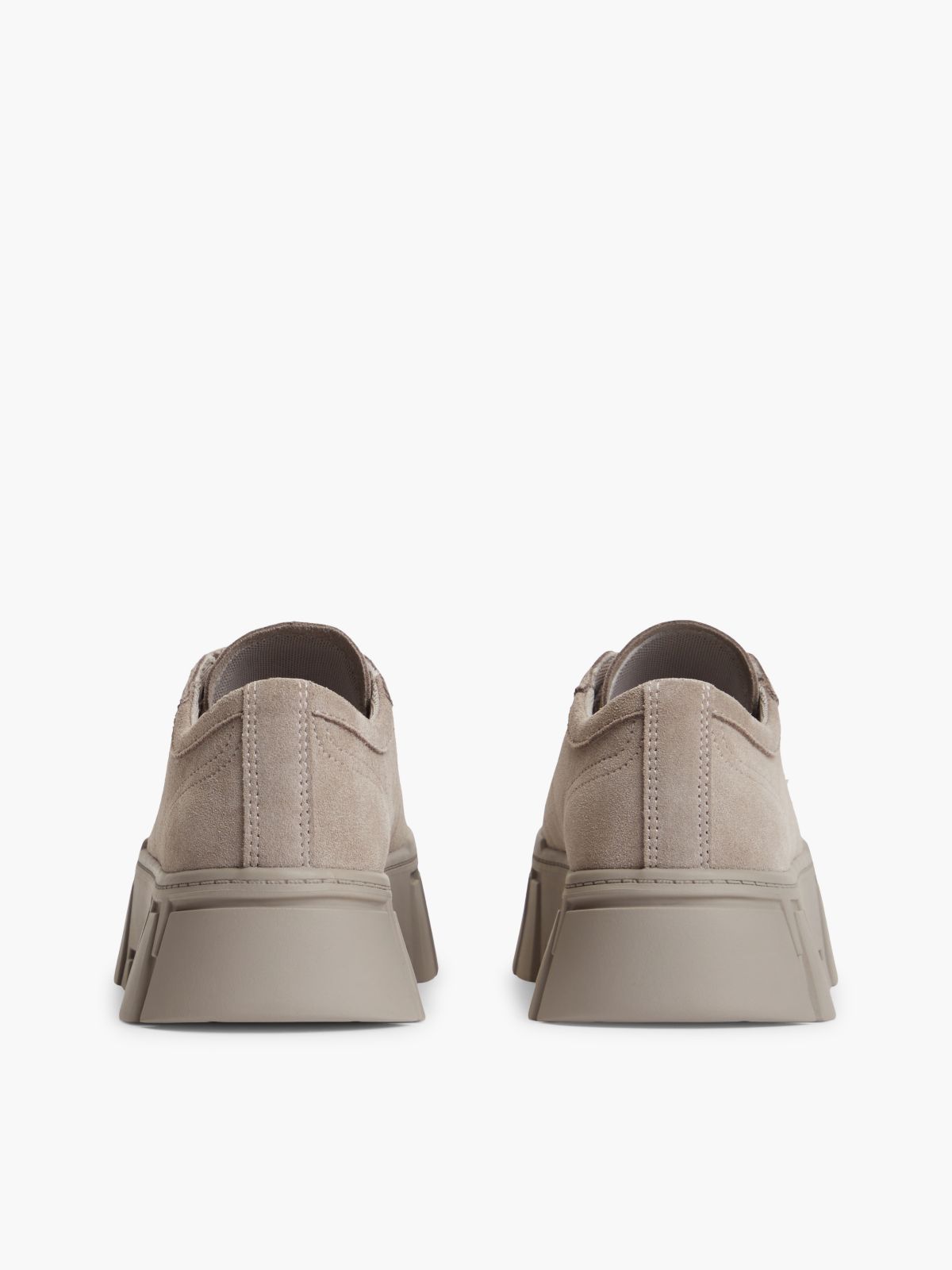 Suede Logo Platform Trainers — Grey