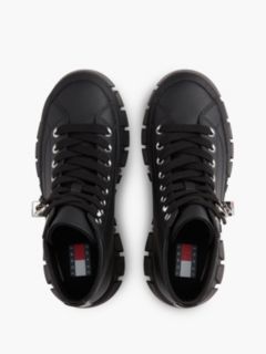 Logo Charm Platform Trainers With Leather — Black 3