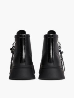 Logo Charm Platform Trainers With Leather — Black 4