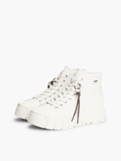 Logo Charm Platform Trainers With Leather — White 2