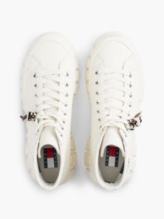 Logo Charm Platform Trainers With Leather — White 3