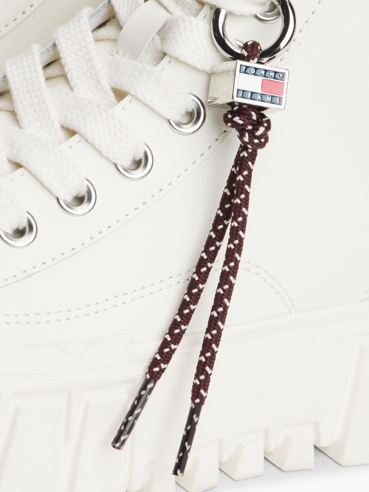 Logo Charm Platform Trainers With Leather — White