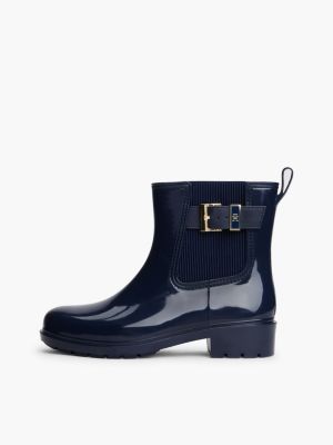 wit sneaker met plateauzool, leer en logobedel voor dames - tommy jeans