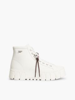Logo Charm Platform Trainers With Leather — White 1