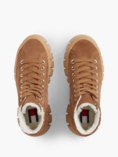 Suede Warm Lined Platform Trainers — Brown 3