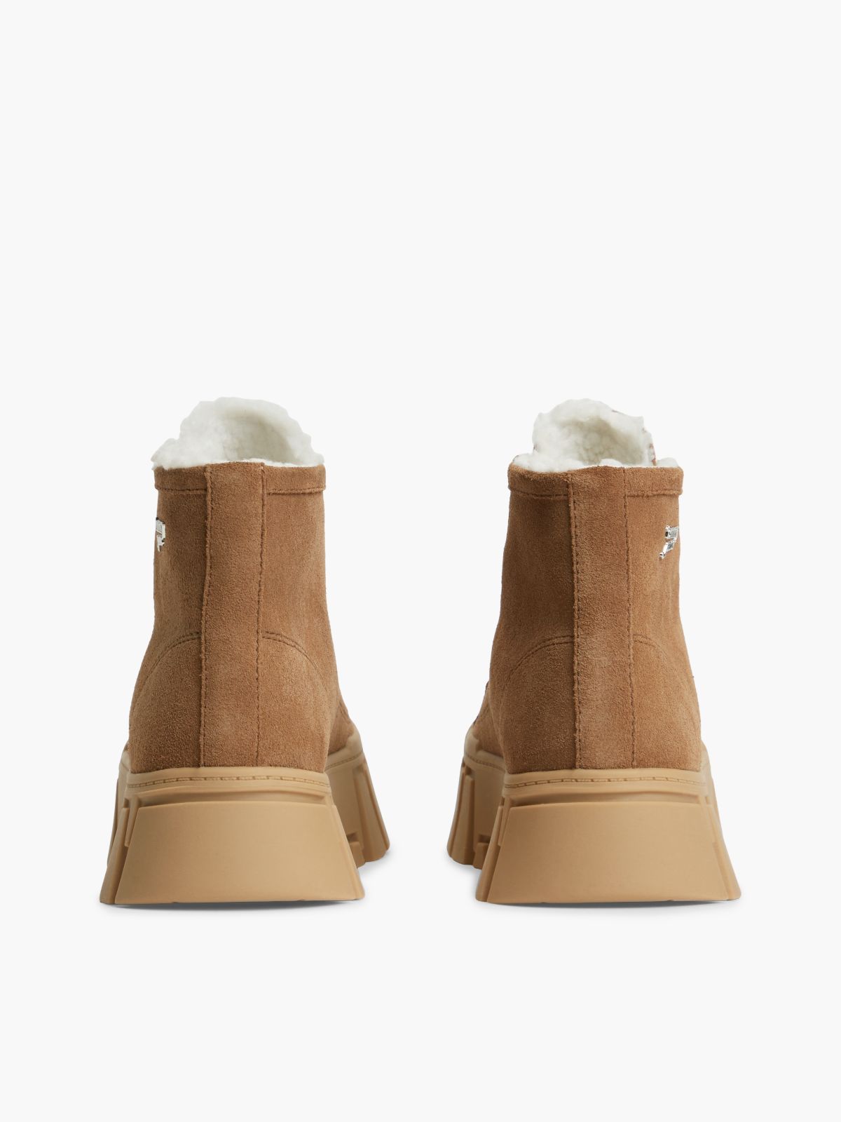 Suede Warm Lined Platform Trainers — Brown