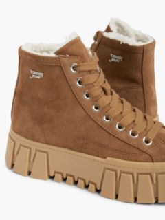 Suede Warm Lined Platform Trainers — Brown 6