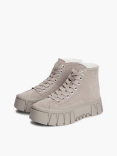 Suede Warm Lined Platform Trainers — Grey 2