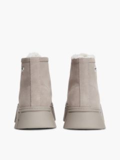 Suede Warm Lined Platform Trainers — Grey 4