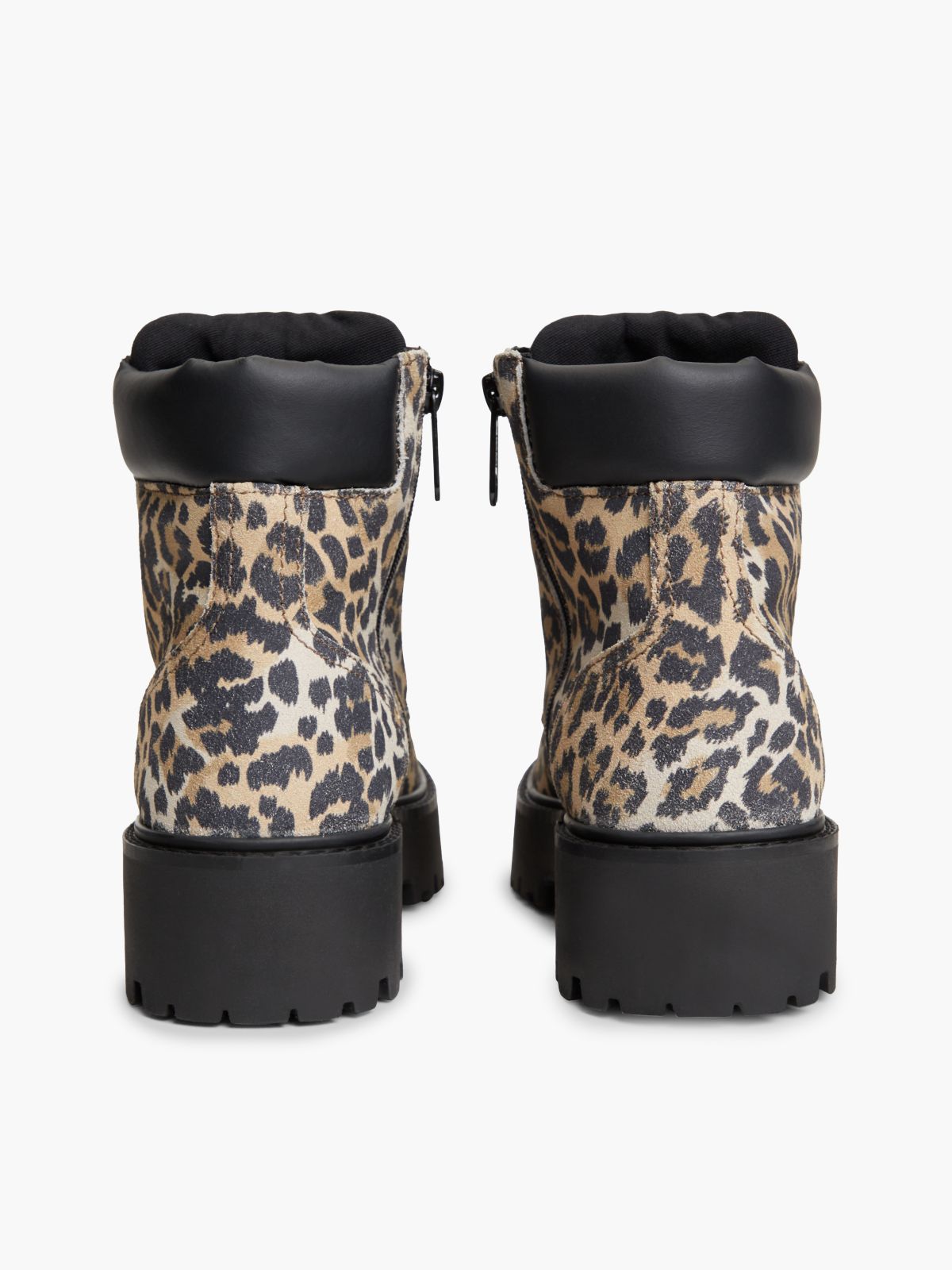 Archive Suede Cheetah Platform Lace-Up Boots — Brown