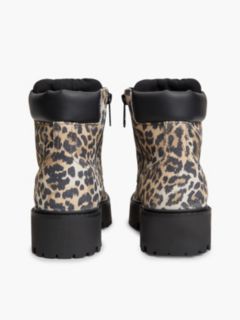 Archive Suede Cheetah Platform Lace-Up Boots — Brown 4