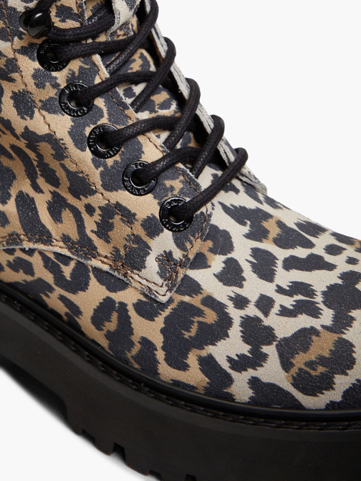 Archive Suede Cheetah Platform Lace-Up Boots — Brown