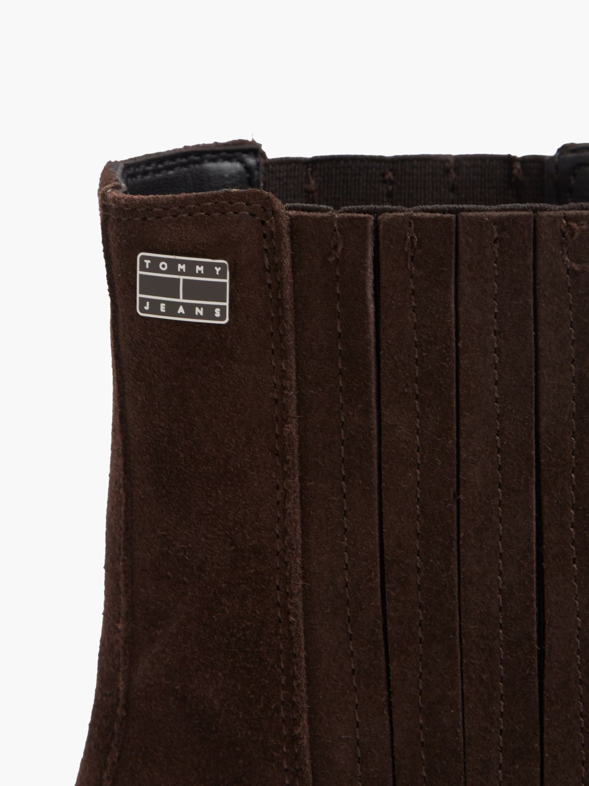 Suede Tonal Plaque Western Boots — Brown
