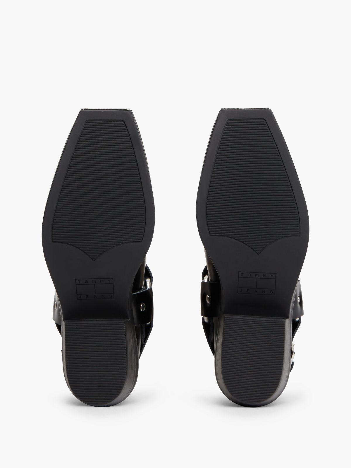Leather Strap Buckle Western Boots — Black